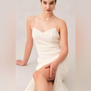 RIHOAS Cream Textured Slip Dress